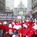 New York’s Financial District is going to look a lot like Gilead, the dystopian regime from “The Handmaid’s Tale,” on Tuesday as dozens of women dressed as red-clad handmaids are set to meet Vice President Mike Pence in New York City.