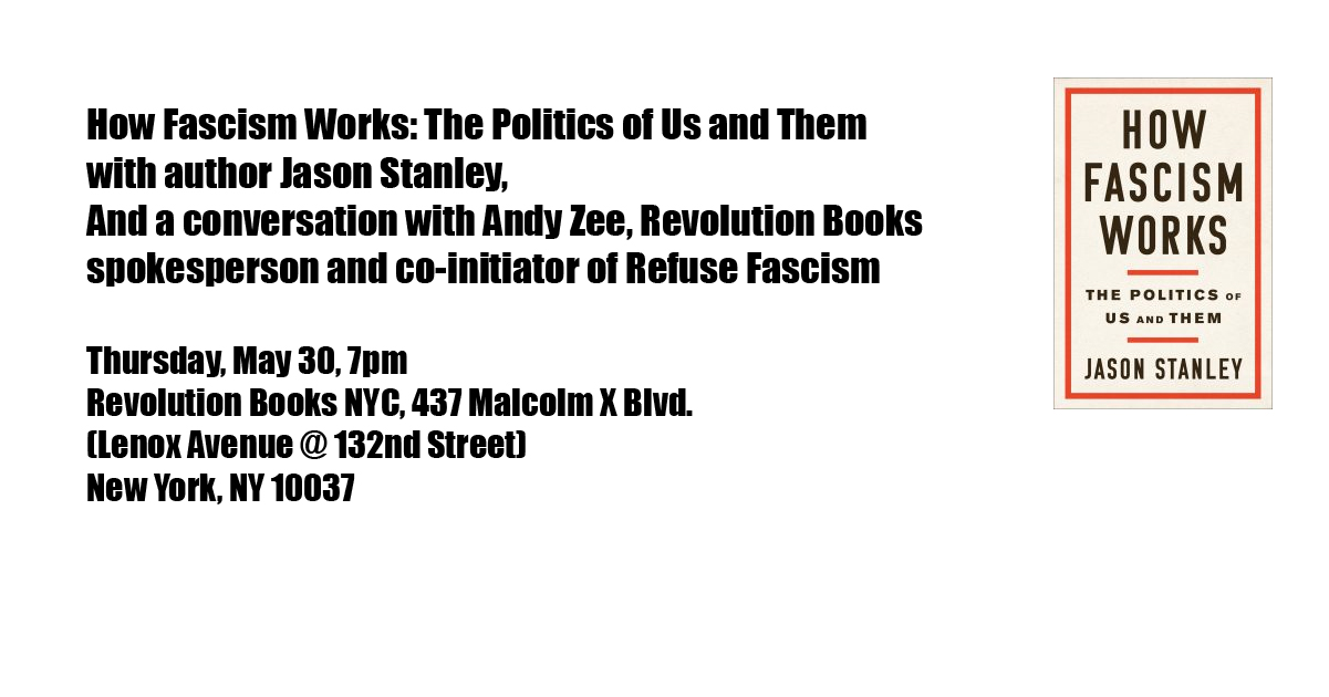 How Fascism Works: The Politics of Us and Them: A talk by author Jason ...