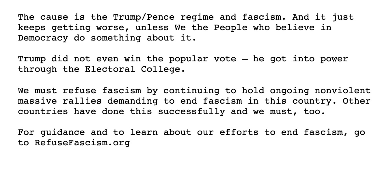 The Cause Is The Trump/Pence Regime And Fascism. And It Just Keeps ...